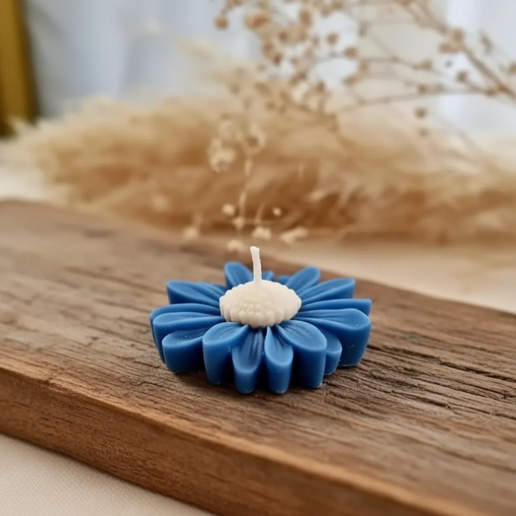 Blue Daisy Tea Light Candle