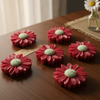 Crimson Daisy Tea Light Candle