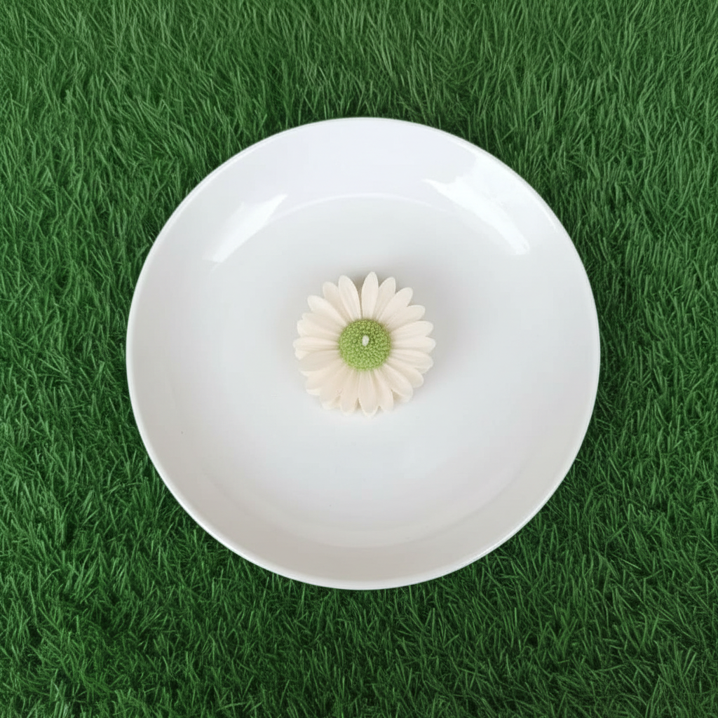 Sage Green Daisy Tea Light Candle