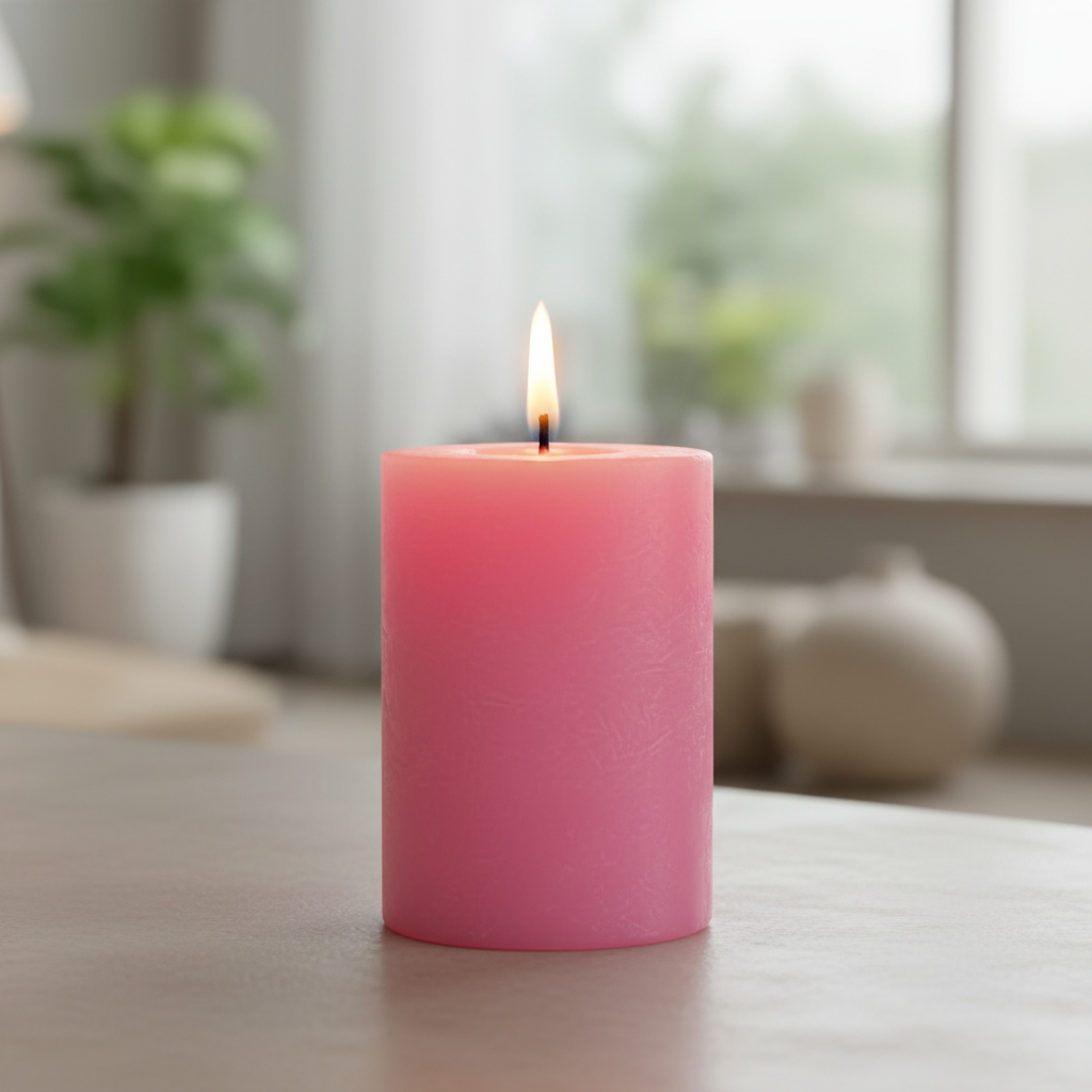Rose Petal Pillar Candle