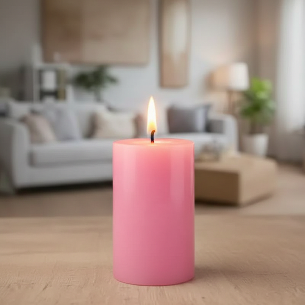 Rose Petal Pillar Candle
