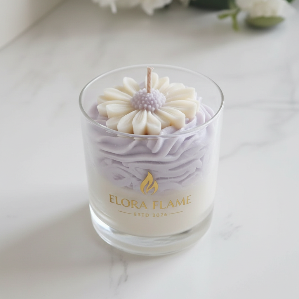 Lavender Daisy Whipped Candle