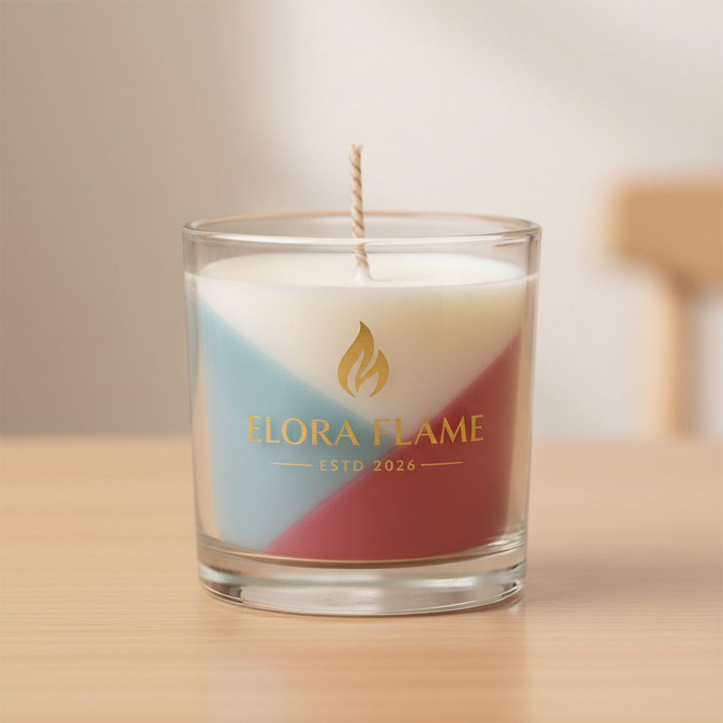 Geometric Tricolor Jar Candle