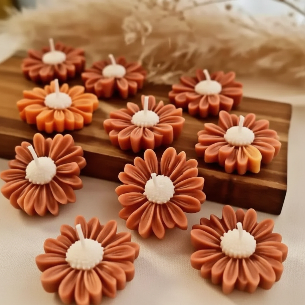 Terracotta Daisy Tea Light Candle