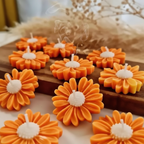 Orange Daisy Tea Light Candle