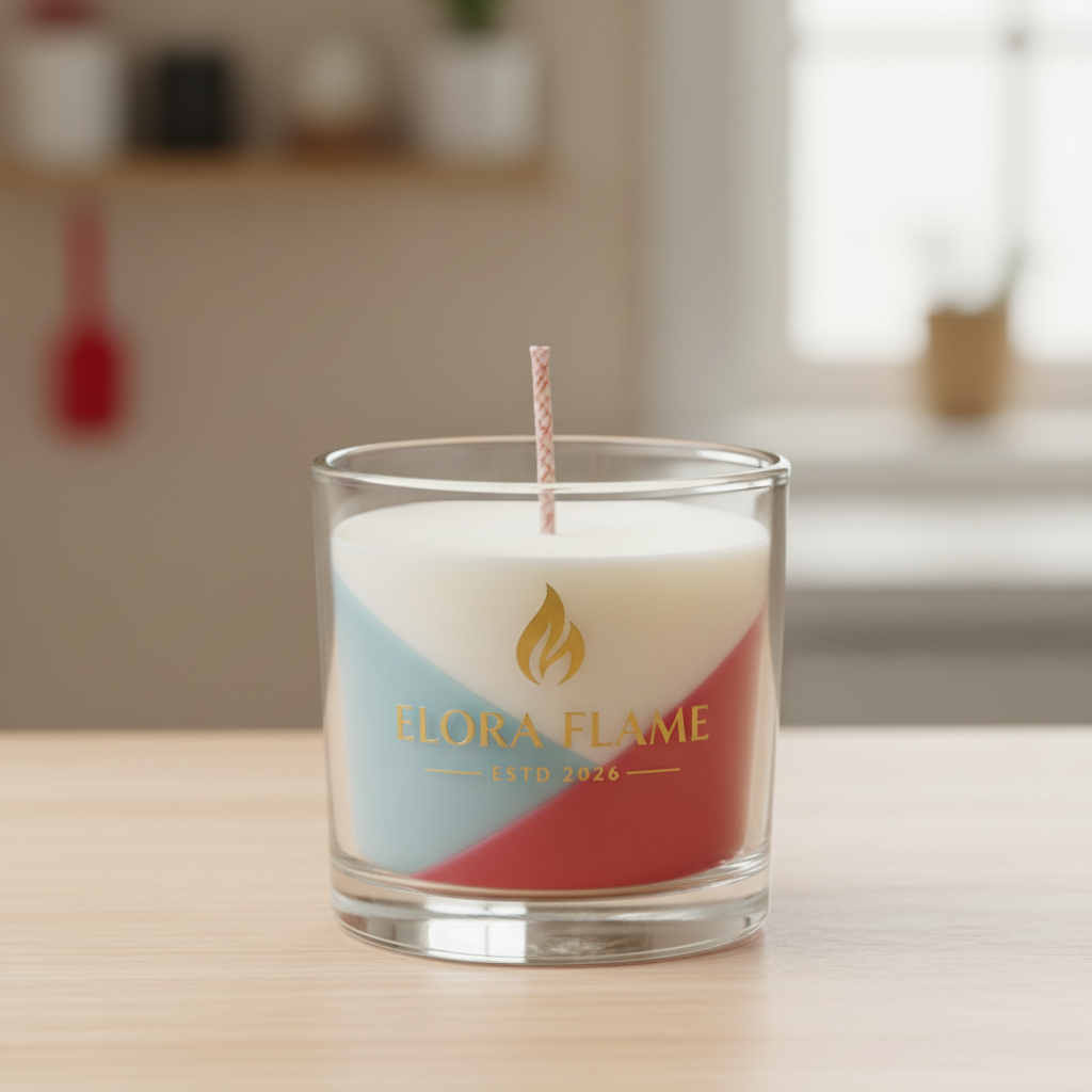 Geometric Tricolor Jar Candle