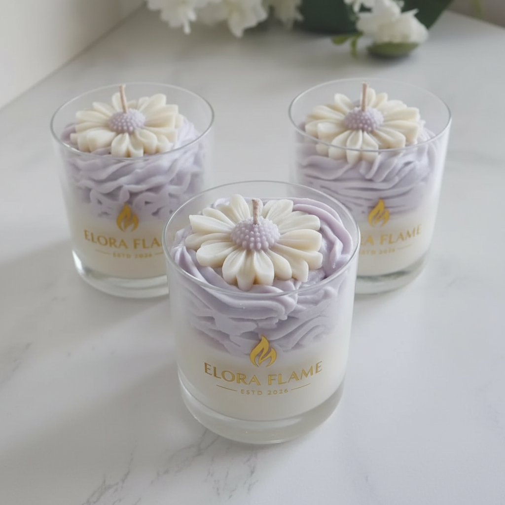 Lavender Daisy Whipped Candle