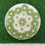 Sage Green Daisy Tea Light Candle